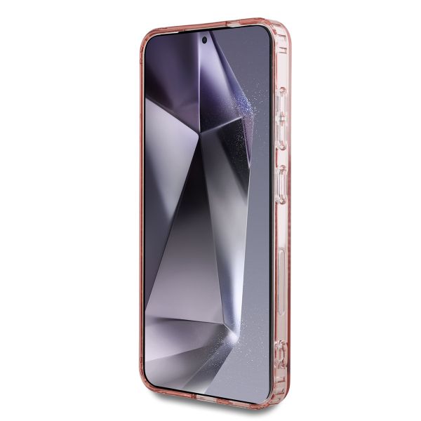 Guess Coque MagSafe IML avec strass Samsung Galaxy S25 - Rose