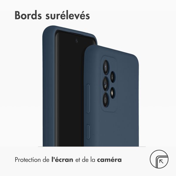 Accezz Coque Liquid Silicone Samsung Galaxy A52(s) (5G/4G) -Bleu foncé