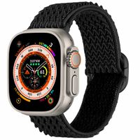 imoshion Bande élastique en nylon Apple Watch Series 1-10 / SE / Ultra (2) - 42/44/45/46/49 mm - Noir