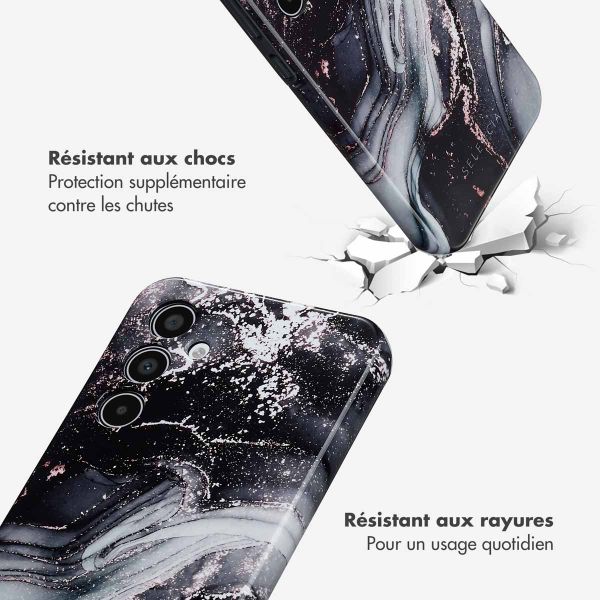 Selencia Coque arrière Vivid Samsung Galaxy A35 - Chic Marble Black