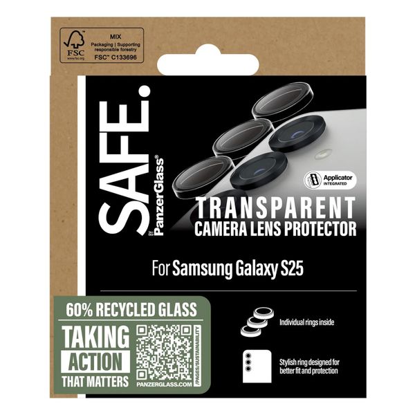 SAFE by PanzerGlass Protection d'objectif de caméra Samsung S25 - Transparent