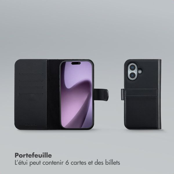 Selencia Étui portefeuille amovible Olyn avec MagSafe Apple iPhone 17 - Noir