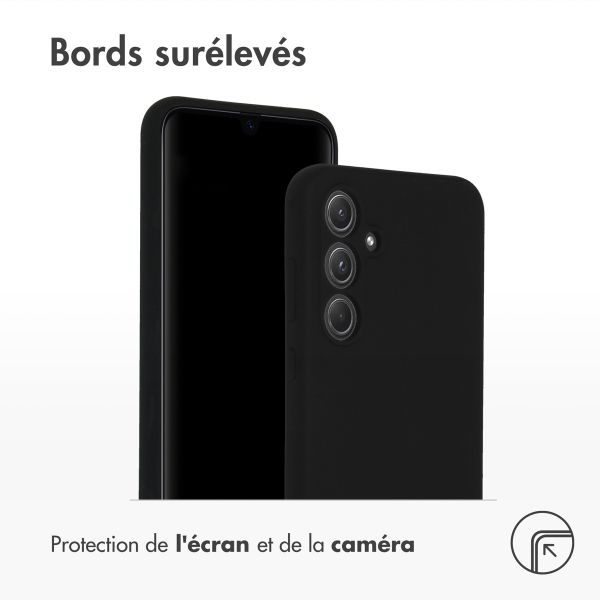 Accezz Coque Liquid Silicone Samsung Galaxy A55 - Noir