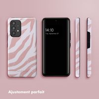 Selencia Coque arrière Vivid Tough Samsung Galaxy A53 - Colorful Zebra Old Pink