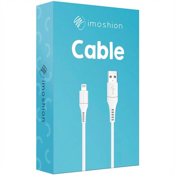 imoshion ﻿Câble Lightning vers USB - Non MFi - Textile tressé - 3 mètre - Blanc