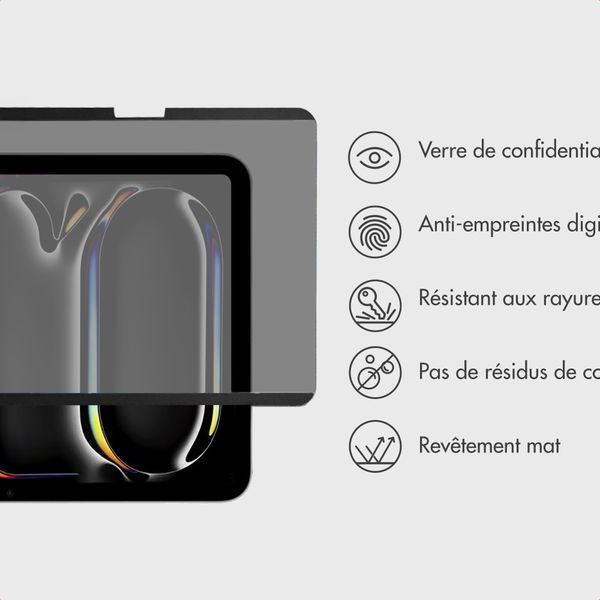 Accezz Protecteur d’écran de confidentialité magnétique Apple iPad Pro 11 (2025) M5 / (2024) M4