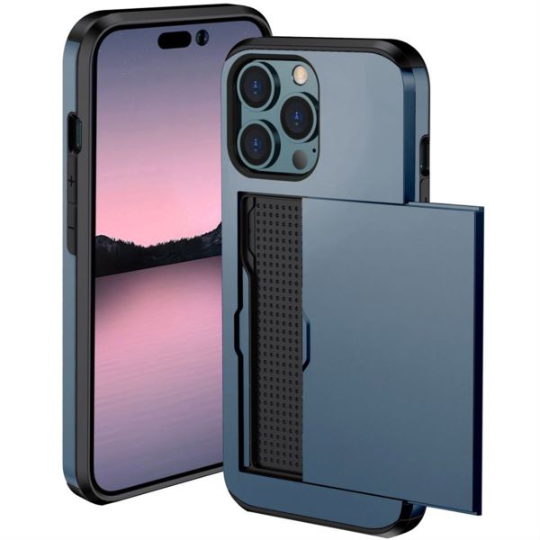 imoshion Coque arrière avec porte-cartes iPhone 14 Pro - Bleu foncé