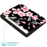 imoshion Design Slim Hard Sleepcover avec support Kobo Sage / Tolino Epos 3 - Blossom Watercolor Black