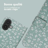 imoshion Étui de télephone portefeuille Design Apple iPhone 17 - Smoke Green Flowers