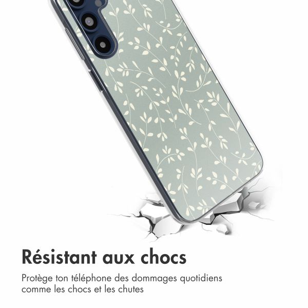 imoshion Coque design pour Samsung Galaxy A16 - Smoke Green Flowers