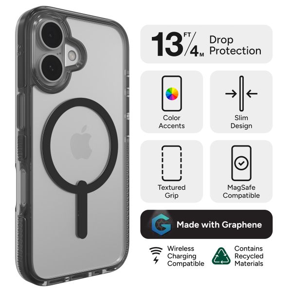 ZAGG Coque Santa Cruz Snap avec MagSafe Apple iPhone 16 - Clear / Black