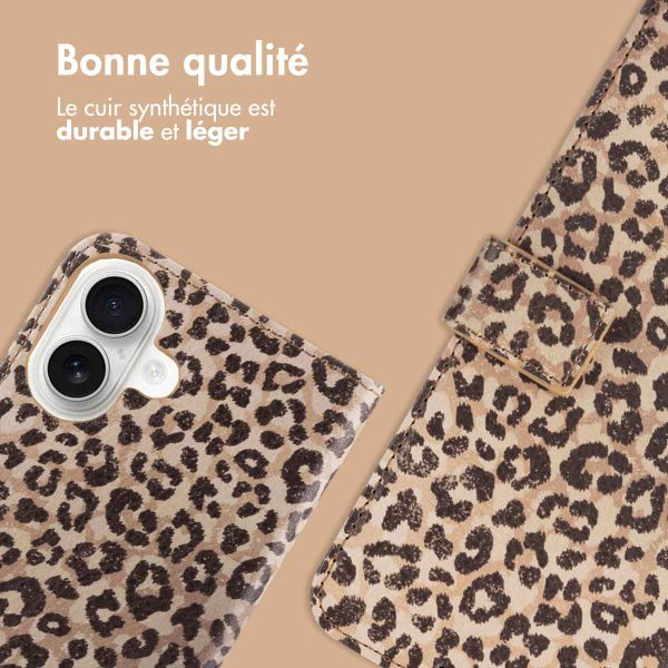 imoshion Étui de téléphone portefeuille Design iPhone 16 - Leopard Mood