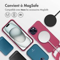 imoshion Coque de couleur avec cordon amovible MagSafe iPhone 15 - Raspberry