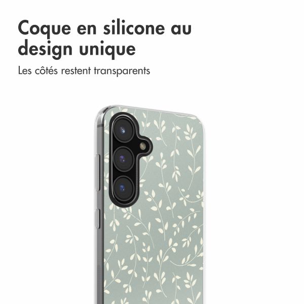 imoshion Coque Design Samsung Galaxy S24 FE - Smoke Green Flowers