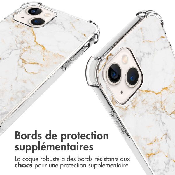 imoshion Coque Design avec cordon iPhone 14 - White Marble