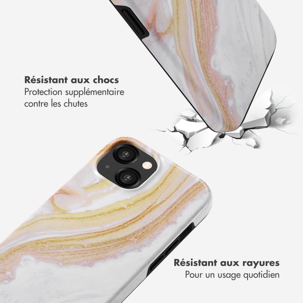 Selencia Coque arrière Vivid Tough iPhone 15  - Chic Marble Gold