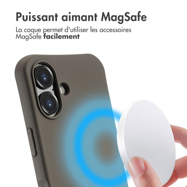 imoshion Coque arrière Color avec cordon amovible et MagSafe Apple iPhone 16 - Black Coffee