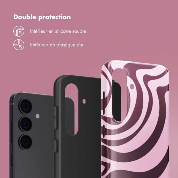 Selencia Coque arrière Vivid Samsung Galaxy S24 - Wavy Swirl Pink Plum