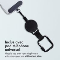 imoshion Câble rétractable avec mousqueton et pad pour téléphone - Noir