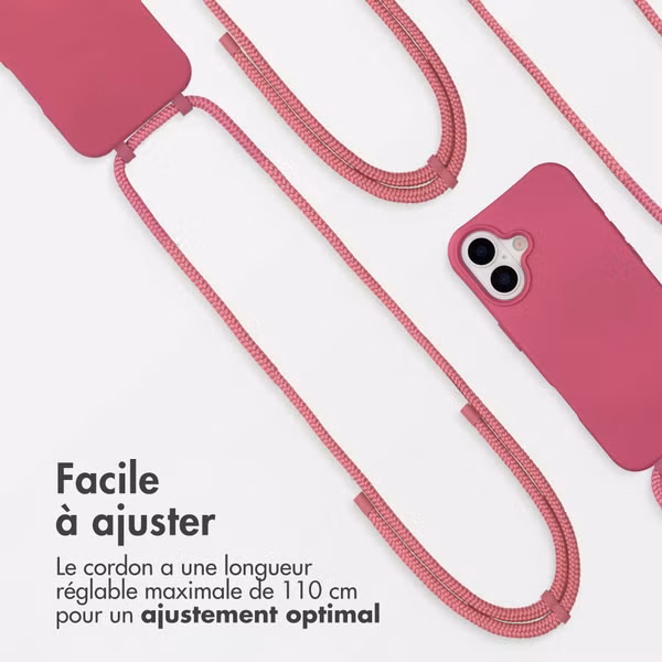 imoshion Coque arrière Color avec cordon amovible et MagSafe Apple iPhone 17 - Raspberry