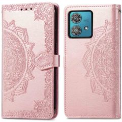 imoshion Etui de téléphone portefeuille Mandala Motorola Edge 40 Neo - Rose Dorée