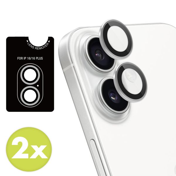 imoshion Lot de 2 protections d'objectif de caméra Apple iPhone 17 / 16 / 16 Plus - Blanc