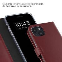 Selencia Étui portefeuille en cuir véritable Apple iPhone 13 - Burgundy
