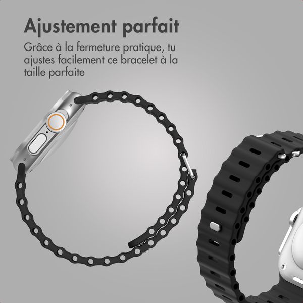 Accezz Bracelet Ocean Apple Watch Series 1 - 9 / SE (38/40/41 mm) | Series 10 / 11 (42 mm) - Noir