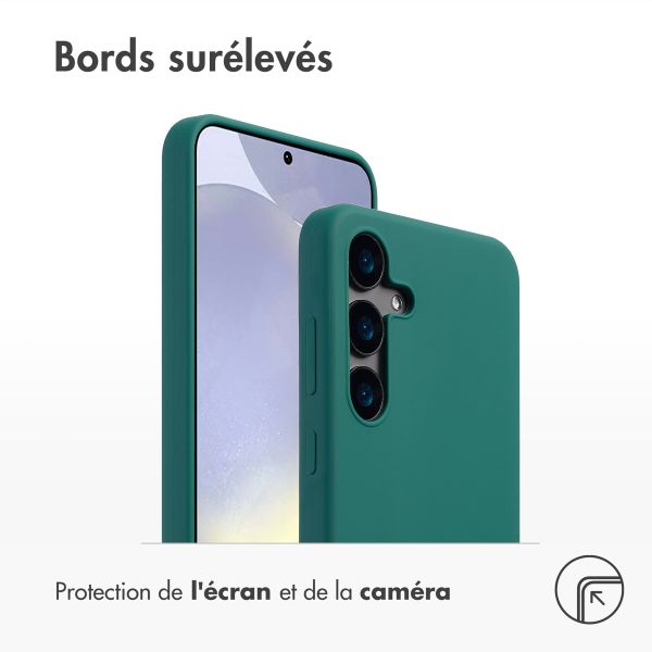 Accezz Coque Liquid Silicone Samsung Galaxy S24 - Vert foncé