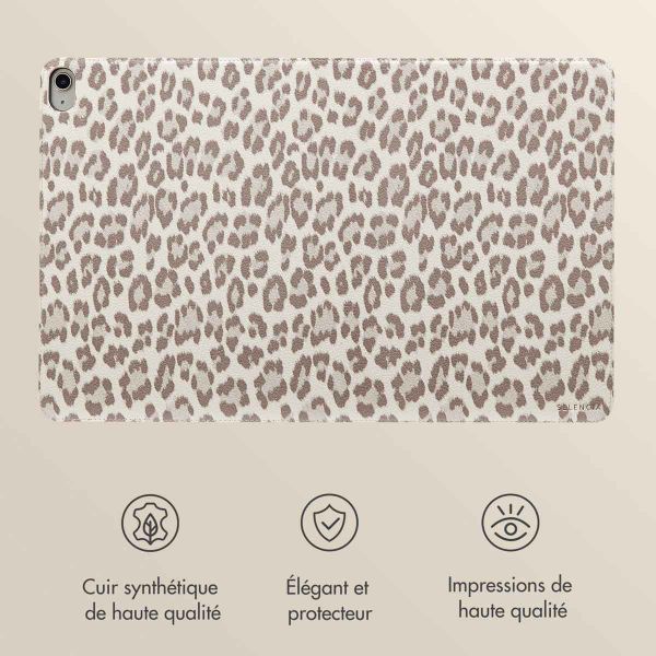 Selencia Coque tablette Sabi avec imprimé léopard Apple iPad Air 11 pouces (2025) M3 / (2024) M2 / Air 5 (2022) / Air 4 (2020) - Soft Ivory