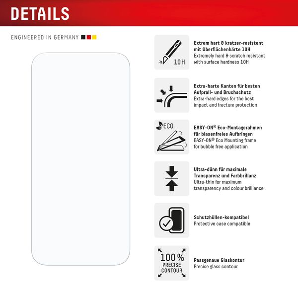 Displex Protection d'écran en verre trempé Real Glass Apple iPhone 16 Pro Max