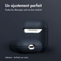 Accezz Coque en Cuir véritable Apple AirPods 1 / 2 - Bleu foncé