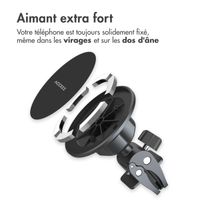 Accezz Support de téléphone pour voiture - MagSafe - Cercle Magnétique Inclus - Grille de ventilation - Noir