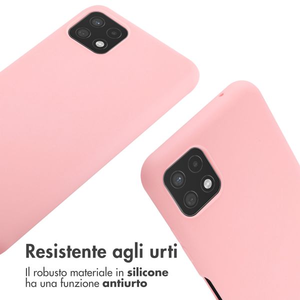 imoshion Coque en silicone avec cordon Samsung Galaxy A22 (5G) - Rose