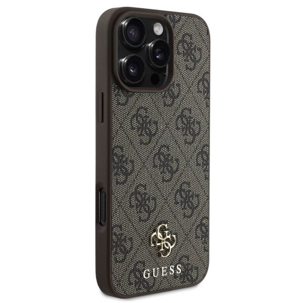 Guess Coque 4G Metal Logo MagSafe iPhone 16 Pro - Brun