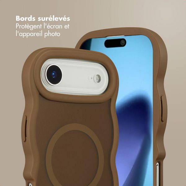 Selencia Coque arrière Wavy avec MagSafe Apple iPhone Air - Mocha Brown
