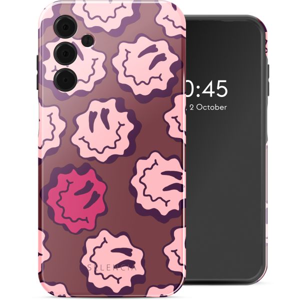 Selencia Coque arrière Vivid Tough Samsung Galaxy A15 (5G/4G) - Wavy Smiley Pink