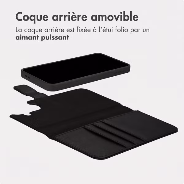 imoshion Étui portefeuille luxe 2-en-1 amovible Samsung Galaxy A57 (5G) - Noir
