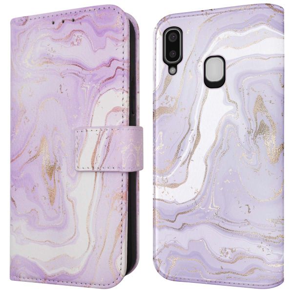 imoshion Étui de téléphone portefeuille Design Samsung Galaxy A20e - Purple Marble