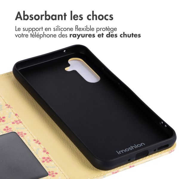 imoshion Étui de télephone portefeuille Design Samsung Galaxy A55 - Sunny Yellow Petite Flowers