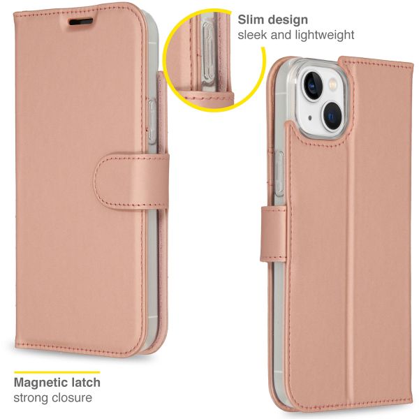 Accezz Étui de télephone Wallet Apple iPhone 14 Plus - Rose Doré