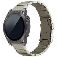 Accezz Bracelet en acier Titane mat  - Connexion Garmin 22 mm - Titanium