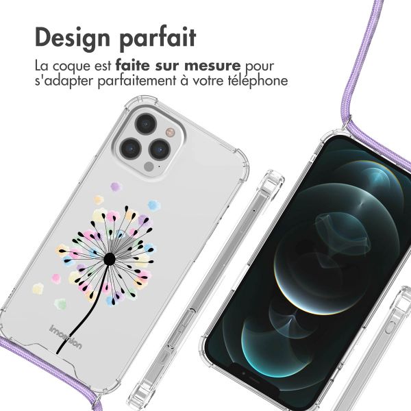 imoshion Coque Design avec cordon iPhone 12 (Pro) - Sandstone Dandelion