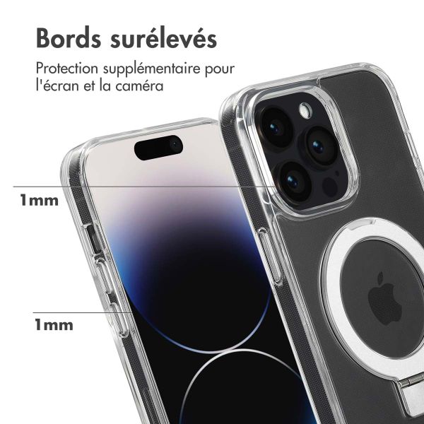 Accezz Coque Ring Stand avec MagSafe Apple iPhone 14 Pro Max - Transparent