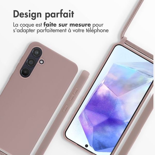 imoshion Coque en silicone avec cordon Samsung Galaxy A55 - Sand Pink