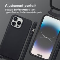 imoshion Coque arrière Color avec cordon amovible et MagSafe Apple iPhone 14 Pro Max - Noir