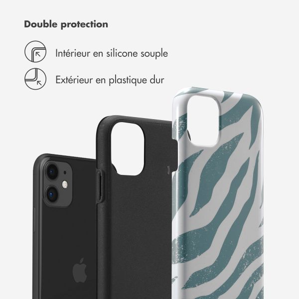 Selencia Coque arrière Vivid Apple iPhone 11 - Colorful Zebra Pine Blue