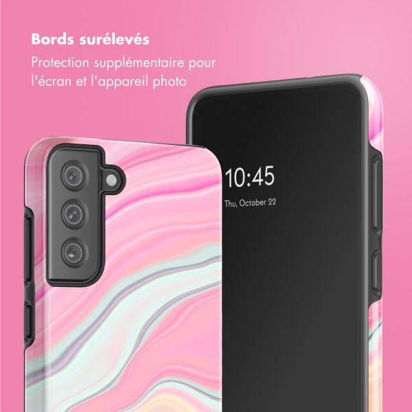 Selencia Coque arrière Vivid Samsung Galaxy S21 FE - Pastel Lipstick Marble
