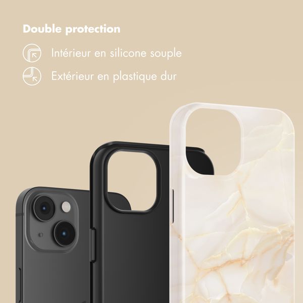 Selencia Coque arrière Vivid Apple iPhone 14 - Golden Beige Marble