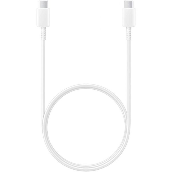 Samsung Original câble USB-C vers USB-C - 1.8 meter - 25 Watt - Blanc + Original l'Adapteur de charge radpide USB-C emballage d'usine - 25 Watt - Blanc